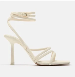 Zara Heeled Ankle Wrap Sandals. Brand New. Size U.S. 9.5/EU 41. - Picture 1 of 8