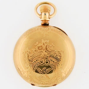 Estuche de caza Elgin tamaño 18 grabados de lujo lleno de oro HC Gd 10 circa 1883 55 mm - Imagen 1 de 8