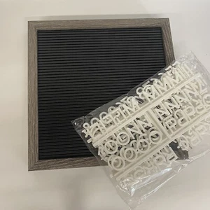 Wooden Hanging Letter Board 12 x 12 Inches,LETTERS INCLUDED, Black Message Board - Picture 1 of 11