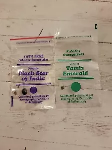 Premi lotterie pubblicitarie originali Black Star of India & Tamiz Emerald - Foto 1 di 3