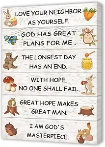 Bible Verse Wall Decor Christian Wall Art Bible Poster Classroom Canvas Poster - Picture 1 of 7