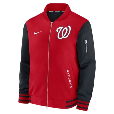 Washington Nationals Nike Authentic Collection Dugout Full-Zip Bomber Jacket MLB - Image 1 of 3