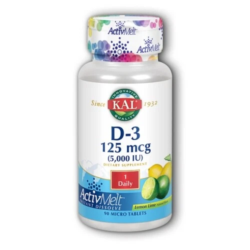 Ultra D-3 5000 IU ActivMelt Vegetarian LemonLime 90 Count By Kal - Image 1 of 1