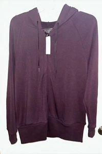 Victoria's Secret Full Zip Hoodie Jacket Womens Size XS Long Sleeves Maroon NWT - Picture 1 of 8