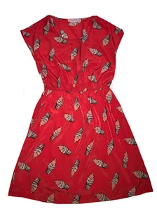 Peach Love Cream Orange Soft Serve Swirl Ice Cone Print Modcloth M Dairy Sweets - Picture 1 of 11