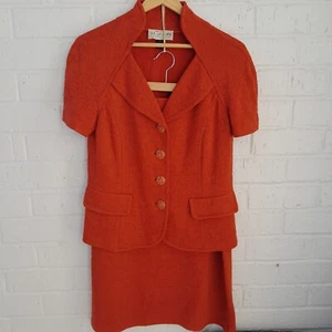 STUNNING St John Collection Set Knit Rust Orange Jacket Sz: Skirt(10)Jacket(6) - Picture 1 of 8
