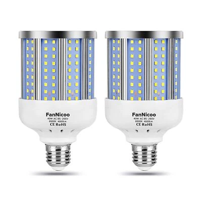 Pack de 2 Bombillas LED Maíz Equivalentes 280W, 4000 Lúmenes 6500K Blanco Frío Dayli... Foto 1 de 4