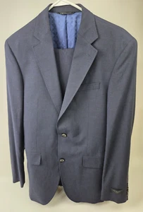 Ted Baker London Men's Blue Microcheck Jay Trim Fit Wool Suit Size 40 L - Picture 1 of 10
