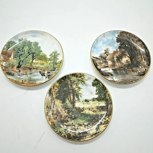 X3 Coalport Bone China Miniature 3" Collectors Plates with English Countryside - Picture 1 of 13