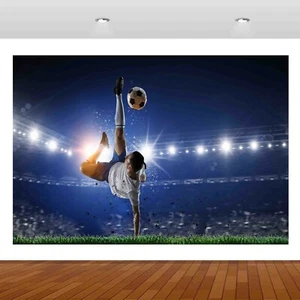 Football Player Stadium Goal 3D Smashed Wall Sticker Poster Vinyl Mural S359 - Picture 1 of 1