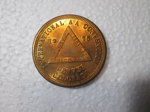 Medaglione Alcolisti Anonimi 1975 Denver Colorado Convenzione Internazionale - Foto 1 di 2