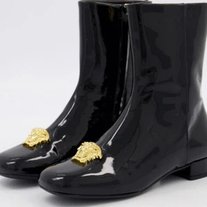 Botas Medusa 3D de Cuero Patentado VERSACE - Hechas en Italia - Imagen 1 de 11