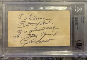 RON SANTO SIGNED INDEX CARD BECKETT SLABBED AUTOGRAPH HOF CHI CUBS PERSONALIZED - Picture 1 of 2