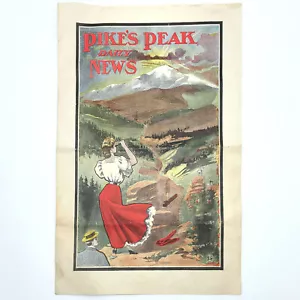 Pikes Peak Daily News (1910) Giornale Manitou & Pike's Peak Railroad Colorado - Foto 1 di 2