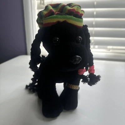 Webkinz Rockerz Dog Black Lab Plush Dreadlocks Island Rhythm Ganz No Code Rasta - Image 1 of 4