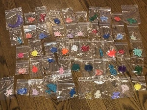 Lot Of 50 Crochet Earrings: Cross, Dove, Music Note, Cat, Flower, Dragonfly ~2” - Picture 1 of 24