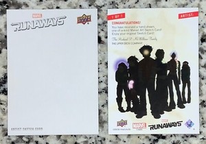 2020 Upper Deck UD Marvel The Runaways Blank Sketch Card 1/1