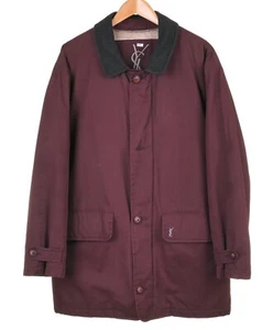 YSL Yves Saint Laurent Deep Plumb Purple Cotton Shell Padded Parka Jacket L - Picture 1 of 10