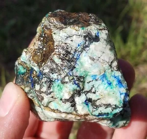 BLUE HORIZON AZURIT GROB AUS PERU MALACHIT CHRYSOKOLL 252,6 GRAMM - Bild 1 von 6