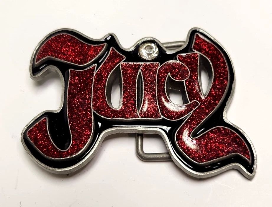 Siskiyou Graffiti Expressions Red Sparkle "Juicy" Belt Buckle - Image 1 of 3