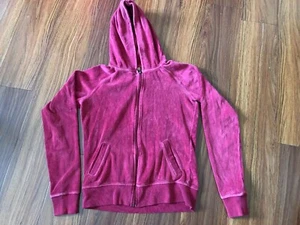 Sudadera con capucha Victoria's Secret rosa concierto rosas '86 gira rock cremallera completa terciopelo pequeño - Imagen 1 de 9