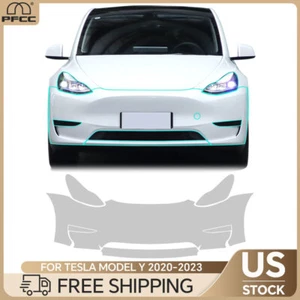 2020-2024 Tesla Model Y Front Bumper Precut Paint Protection Film Clear PPF TPU - Picture 1 of 20