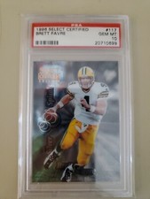 1996 Select Certified Brett Favre PREMIUM STOCK card #117 graded PSA 10 