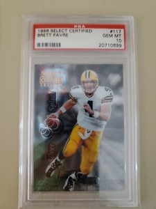 1996 Select Certified Brett Favre PREMIUM STOCK card #117 graded PSA 10 