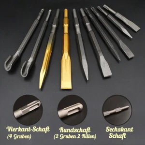 SDS-max Fliesenmeißel Spatmeißel Flachmeißel Spitzmeißel Long Life 160mm-800mm - Picture 1 of 6