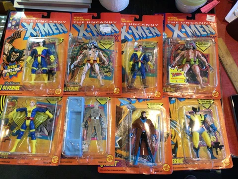 SET 8 UNCANNY X-MEN ACTION FIGURES MARVEL TOY BIZ 1990s WOLVERINE NIGHTCRAWLER Cover