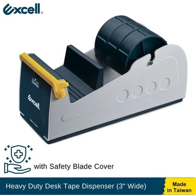 Dispensador de cinta de escritorio de alta resistencia Excell se adapta a cinta de 3x1" o 1x3", núcleo de 3", 3" de ancho Foto 1 de 4