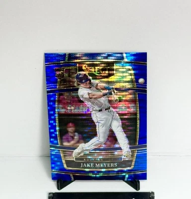 2022 Panini Select #12 Jake Meyers, Astros (RC) - Blue Pulsar 6/9 Prizm Parallel - Image 1 of 2
