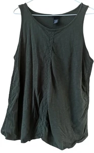 Torrid Women’s Tank Top Size 1X Olive Green Lace Inset Trim - Afbeelding 1 van 9