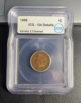 1886 Indian Head ICG G4 Details Variety 2 -Cleaned - Image 1 of 2