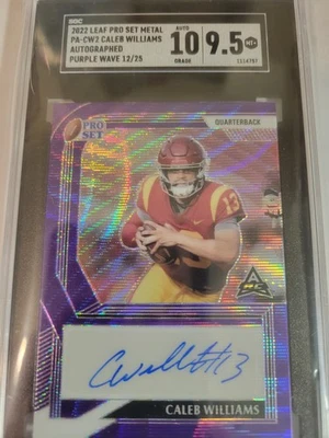 2022 Leaf Pro Set Metal - Caleb Williams Purple Wave /25 (AU, RC) - Image 1 of 2