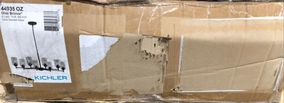 Lámpara de araña Kichler Winslow de bronce antiguo de 8 luces para comedor vidrio semillado transparente Foto 1 de 3