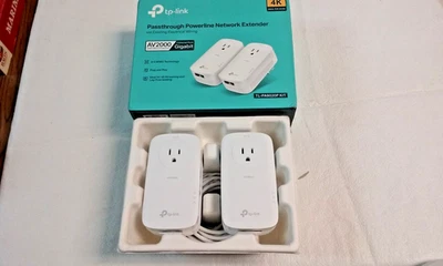 TP‑Link AV2000 2‑Port Gigabit Passthrough Powerline Starter Kit TL‑PA9020P w Box - Image 1 of 4