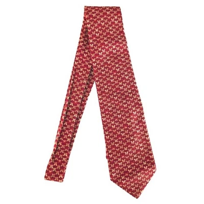 Corbata Salvatore Ferragamo Para Hombres Seda Rojo Mariposa Patrón Hecha en Italia Foto 1 de 4