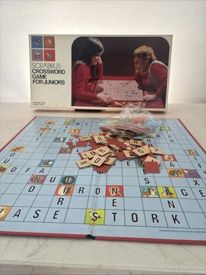 Vintage 1975 Scrabble Crossword Game for Juniors 4th Edition S&R Complete & Rare - Image 1 of 4