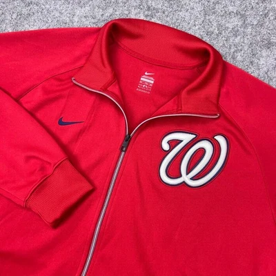 Washington Nationals Jacket Mens 2XL Red Nike MLB Baseball Authentic Bomber Y2K - Image 1 of 4