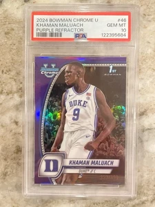 2024 Bowman cromo U púrpura refractor Khaman Maluach/399 PSA 10 PHOENIX SUNS - Imagen 1 de 2