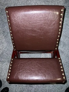 Rocking Wooden Foot Stool Foot Rest Foldable Upholstered Burgundy  - Picture 1 of 5