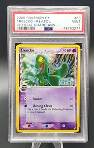 PSA 9 Mint 2006 Pokemon Treecko 68/100 Reverse Rev Holo EX Crystal Guardians - Picture 1 of 2
