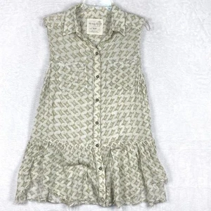 Free People We The Free Womens M Prairie Floral Flowy Ruffle Tunic Top Boho Chic - Picture 1 of 8