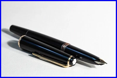 Relleno de pistón Montblanc N°31 años 60 negro y dorado #22 oblicuo MEDIANO OM 585 nuevo en caja Foto 1 de 4