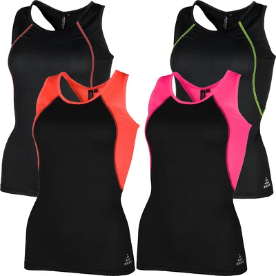 UNITED SPORT Neu Atmungsaktives Damen-Tanktop Trägertop feuchtigkeitsableitend kühl trocken Laufen Fitnessstudio Sport