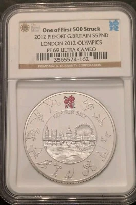 2012 Silver London Olympics Piefort NGC PF-69  1 of First 500 Struck - Image 1 of 3