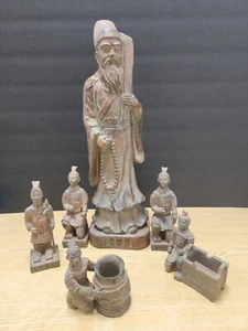 Vintage Asian Polystone Terra Cotta Kneeling Soldiers Figures - Picture 1 of 13