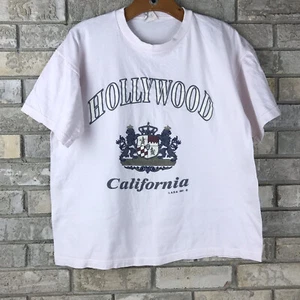 T-shirt donna vintage anni 90 2000 Hollywood California grande grafica vintage cotone - Foto 1 di 6