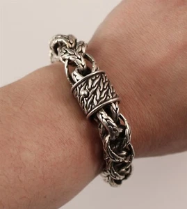 Authentic JOHN HARDY Sterling Silver Chunky Braided Rope Cable Bracelet, NR - Picture 1 of 8